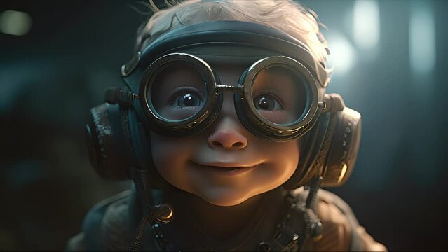 A skydiving baby. Created with Generative AI.	
