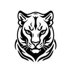 Mountain Lion Logo Monochrome Design Style