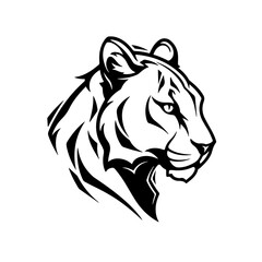 Fototapeta na wymiar Mountain Lion Logo Monochrome Design Style