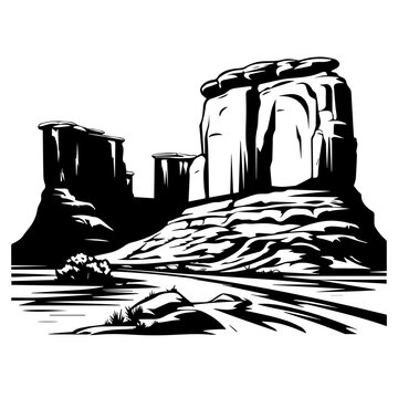 Moab National Park Logo Monochrome Design Style