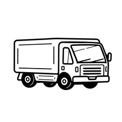 Fototapeta na wymiar Moving Truck Logo Monochrome Design Style