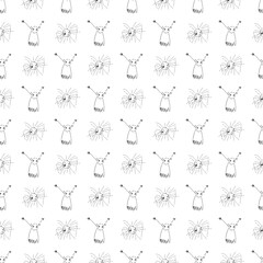 Seamless pattern with funny suns and dancing ghosts. Hand drawn vector illustration.