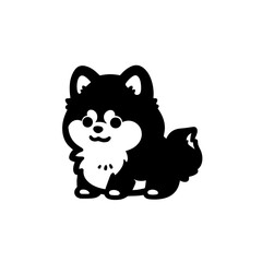 Pomeranian Logo Monochrome Design Style