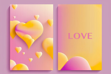 Happy Valentine's Day greeting cards. Trendy gradients, typography. Social media stories templates for digital marketing and sales promotion. fashion advertising. Offer social media banners.