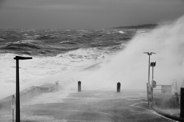 Giant Waves Crashing Over Mornington Jetty. Mornington Pier is a popular destination for a range of...
