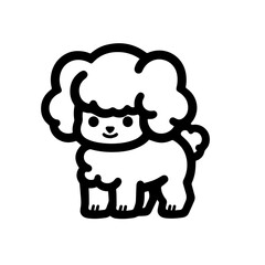 Poodle Logo Monochrome Design Style