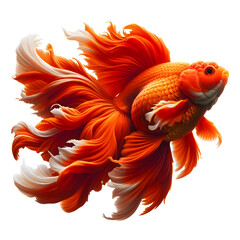 Obraz premium Japones, Pez Dorado, Brillo Solitario: Pez Dorado Aislado en un estanque de Serenidad