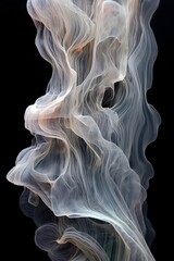White delicate smoke waves on black background HD Wallpaper