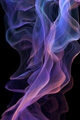 Obraz premium Multi colored rainbow red, purple, blue delicate smoke waves on black background HD Wallpaper