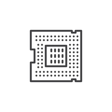cpu processor outline icon clip art preview