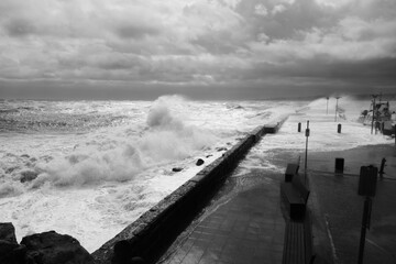 Giant Waves Crashing Over Mornington Jetty. Mornington Pier is a popular destination for a range of...