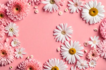 flowers on a pink background