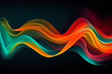 Abstract twisted liquid line colorful shape on black Background