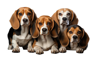 Animal Beagle Joins Pack Elegance Unleashed on a White or Clear Surface PNG Transparent Background