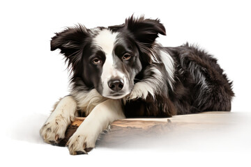 Animal Peaceful Slumber Beautiful Collie Dreaming on a White or Clear Surface PNG Transparent Background