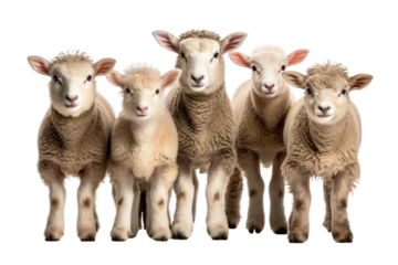 Animal Pasture Dwelling Lambs Herded Peace on a White or Clear Surface PNG Transparent Background