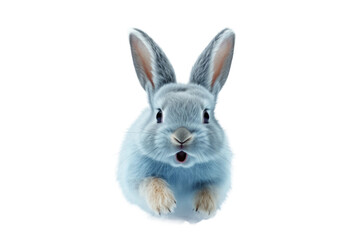 Animal Swift Blue Rabbit Racing Through Meadows on a White or Clear Surface PNG Transparent Background