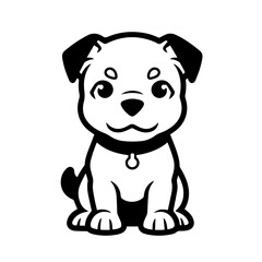Obraz na płótnie Canvas Staffordshire Bull Terrier Logo Monochrome Design Style