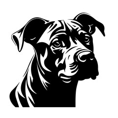 Staffordshire Bull Terrier Logo Monochrome Design Style