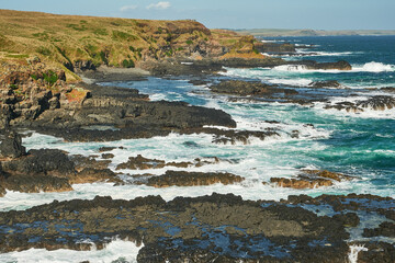 Discover sheltered bay beaches and wild surf beaches, blowholes, caves and unusual rock formations...