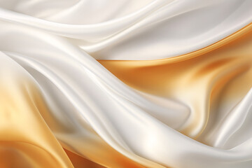 Obraz premium Simple Overlapping White and Gold Silk Background for Luxury Design
