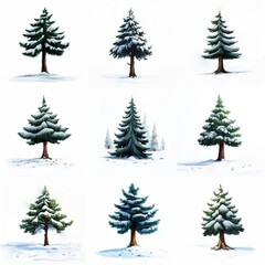 ewergreen trees set