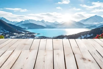 Foto auf Leinwand wooden pier on lake © HUSNA