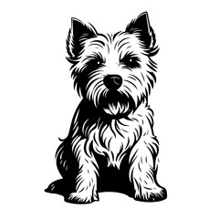 West Highland White Terrier Logo Monochrome Design Style