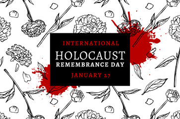 International holocaust remembrance day. Horizontal poster, print, banner. - 687853010