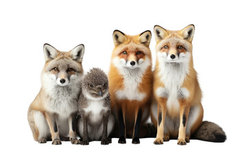 Animal Harmony in Diversity The Animal Quartet on a White or Clear Surface PNG Transparent Background