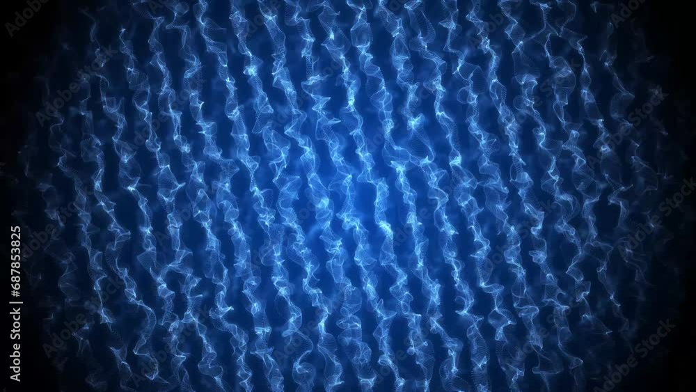 Poster abstract blue waves: futuristic patterns in smooth motion for technology and ai