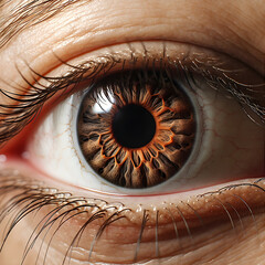 Human Eye Greenish Brown AI Macro Photo