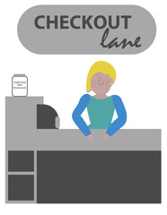 Person working the checkout lane