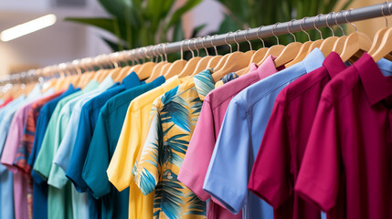 Obraz premium clothes on hangers in a shop