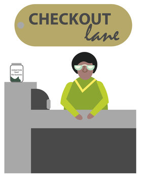 Person working the checkout lane
