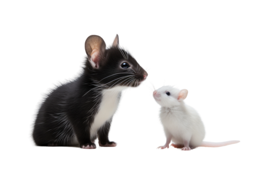 Animal Skunk Mouse Furry Friends Unite Wildly on a White or Clear Surface PNG Transparent Background