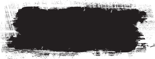 Glitch distorted grange shape . Noise grungy logo . Trendy defect error shapes . Glitched frame .Grunge textured . Distressed effect .Vector shapes with a halftone dots screen print texture.