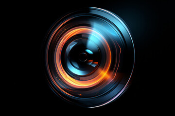 Radiant Glow: Lens Flare Graphic Element Isolated on Black