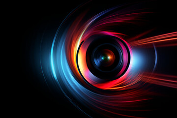 Radiant Glow: Lens Flare Graphic Element Isolated on Black