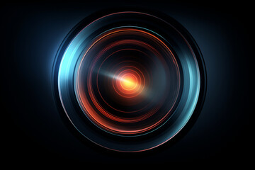 Radiant Glow: Lens Flare Graphic Element Isolated on Black