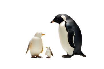 Animal Arctic Dream Penguin Meets Polar Bear on a White or Clear Surface PNG Transparent Background