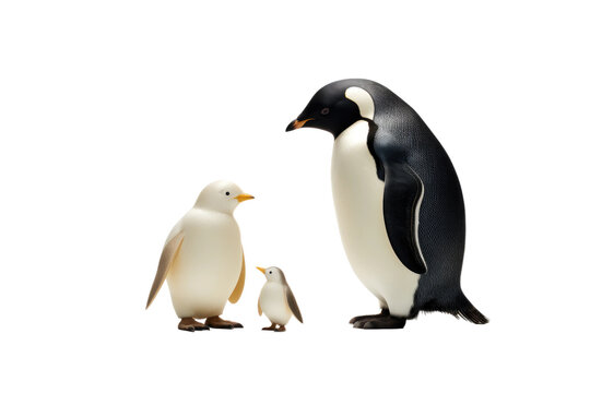 Animal Arctic Dream Penguin Meets Polar Bear on a White or Clear Surface PNG Transparent Background