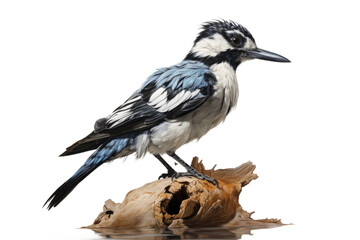 Animal Pied Kingfisher Observes Tranquil Turtle on a White or Clear Surface PNG Transparent Background