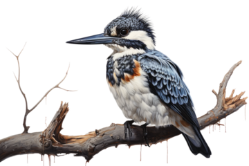 Animal Avian Predator Views Aquatic Comrade on a White or Clear Surface PNG Transparent Background