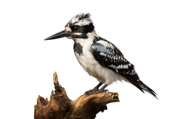 Animal Endemic Wonder Meets Pied Kingfisher on a White or Clear Surface PNG Transparent Background