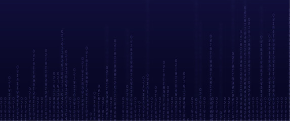 vertical reversed binary number, futuristic vector illustration for background, tech, banner, graphic