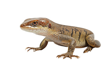Animal Skink Confronts Scorpion Intense Encounter on a White or Clear Surface PNG Transparent Background