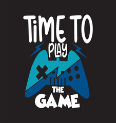 Time To Play the game t-shirt graphic design vector illustration 