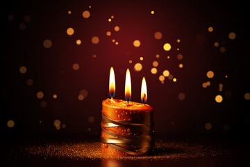 Year-End Illumination: 2024 New Year Candle Background for a Cozy Celebration