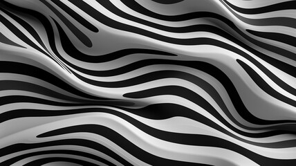horizontal abstract shape black and white background AI generated